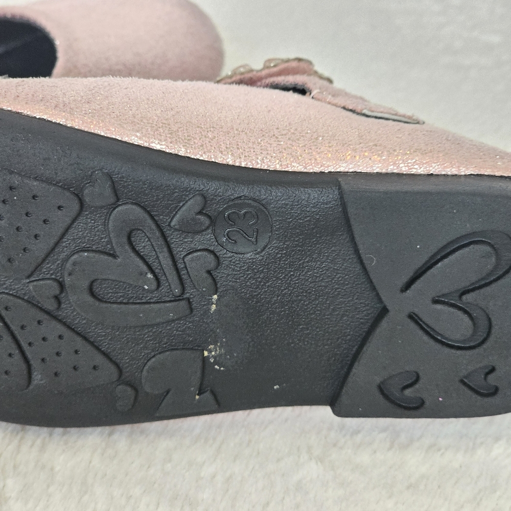 BELLA ROSA | Toddler Little Girls Glitter Pink Flowers Mary Jane Dress Shoes - Picture 9 of 13